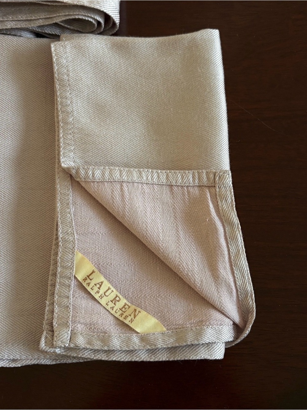 Lauren Ralph Lauren Home Vintage Herringbone Napkins 8 Pieces Blush Pink